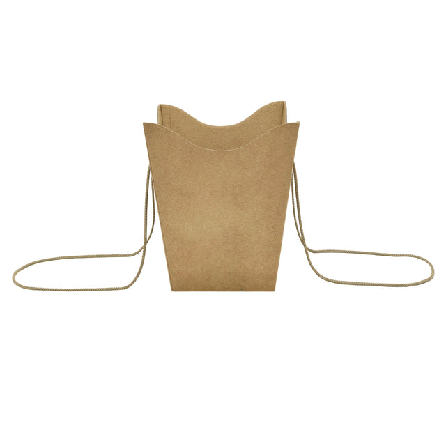 Pungă carton NATUR pentru flori cu mânere din șnur textil 11 x 18,5(H) x 11cm