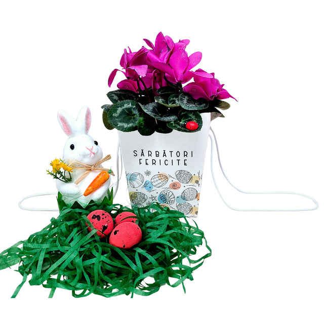 Blumenstrauß mit Blumenmuster aus reinem Textil, 23 x 20 (H) x 20 cm