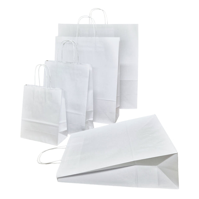 WHITE kraft paper bag with twisted paper handles 40 x 36(H) x 12cm