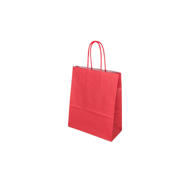 WHITE kraft paper bag with twisted paper handles 18 x 24(H) x 7cm