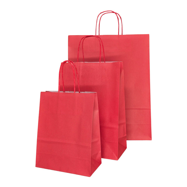 WHITE kraft paper bag with twisted paper handles 18 x 24(H) x 7cm