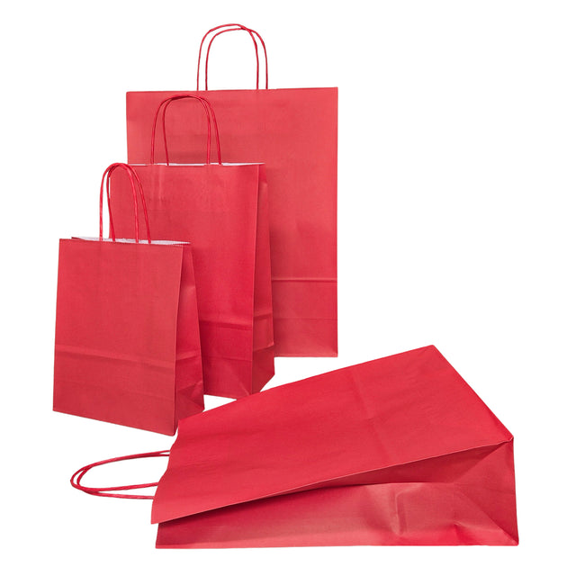 WHITE kraft paper bag with twisted paper handles 18 x 24(H) x 7cm