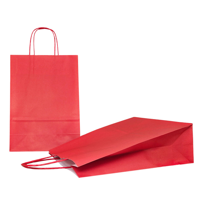 WHITE kraft paper bag with twisted paper handles 18 x 24(H) x 7cm