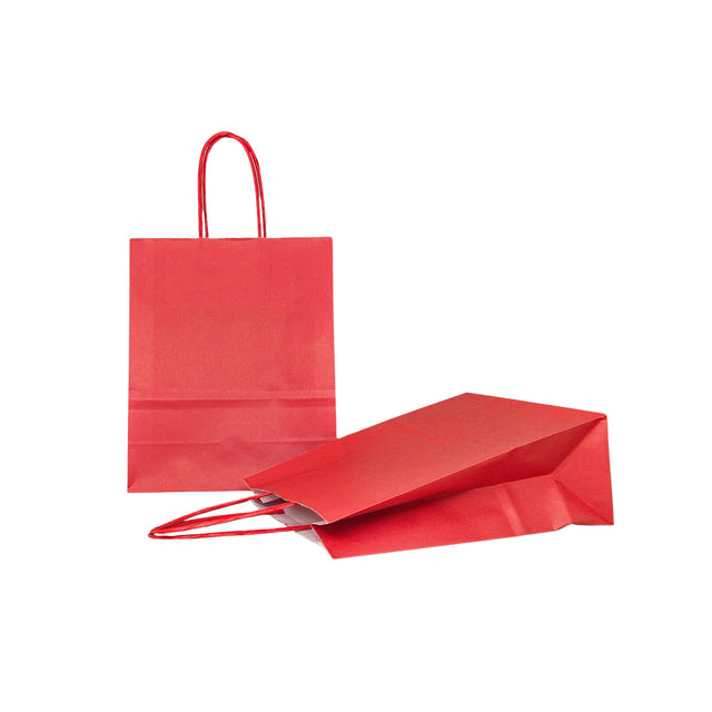 WHITE kraft paper bag with twisted paper handles 18 x 24(H) x 7cm