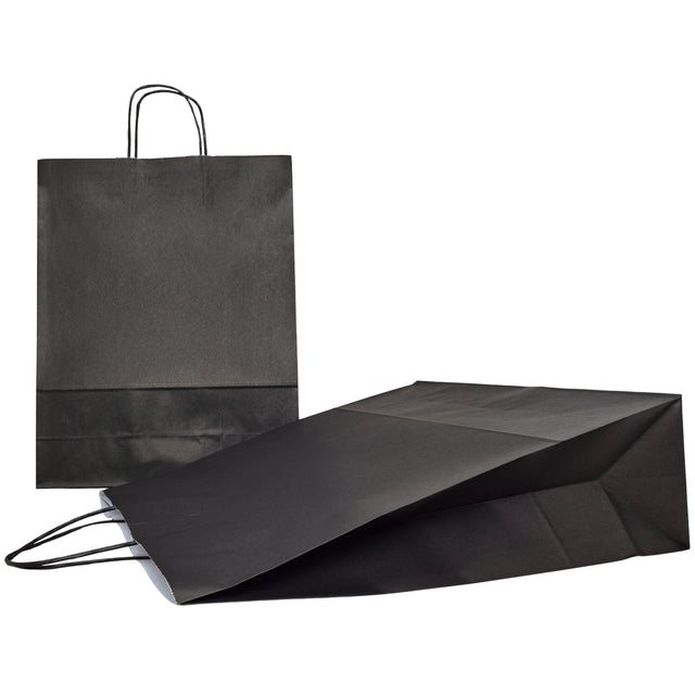 WHITE kraft paper bag with twisted paper handles 18 x 24(H) x 7cm