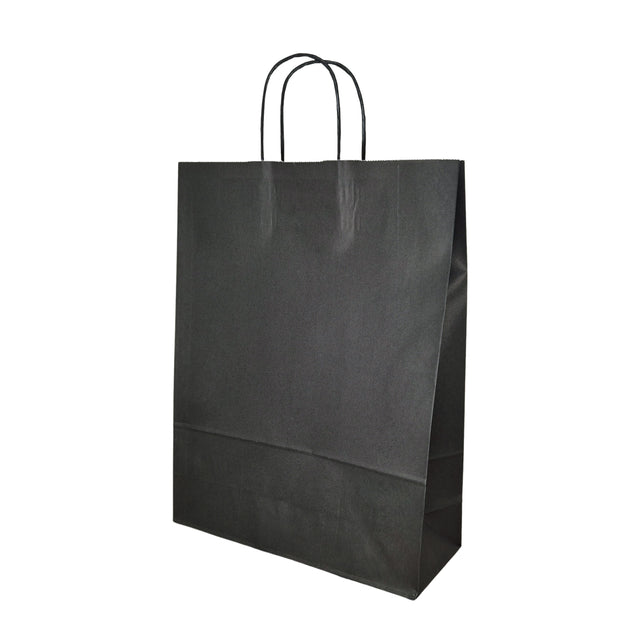 WHITE kraft paper bag with twisted paper handles 18 x 24(H) x 7cm