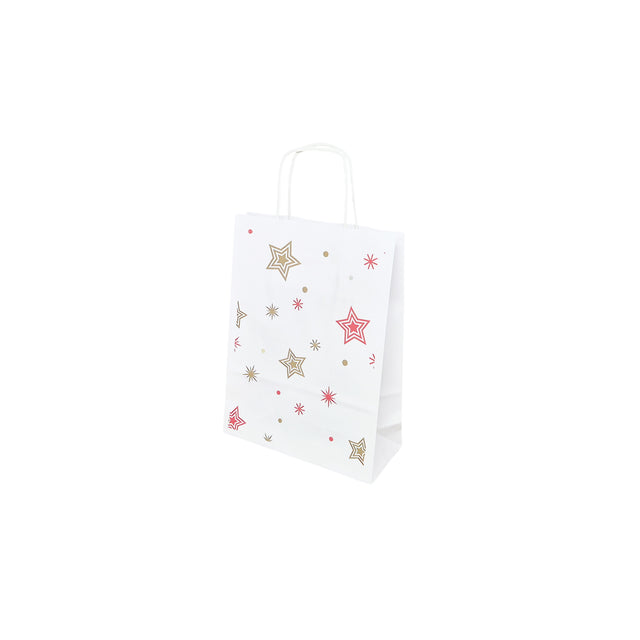 Pungă Hârtie Kraft cu Model 4 Crăciun 18 x 24(H) x 7cm