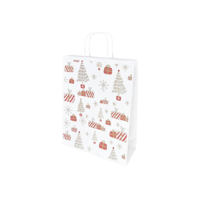 Pungă Hârtie Kraft cu Model 8 Crăciun 24 x 31(H) x 10cm