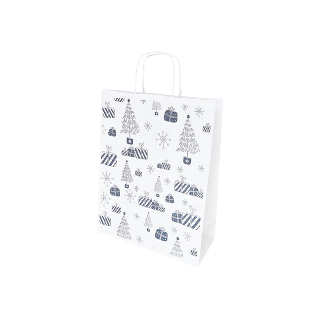 Pungă Hârtie Kraft cu Model 7 Crăciun 24 x 31(H) x 10cm