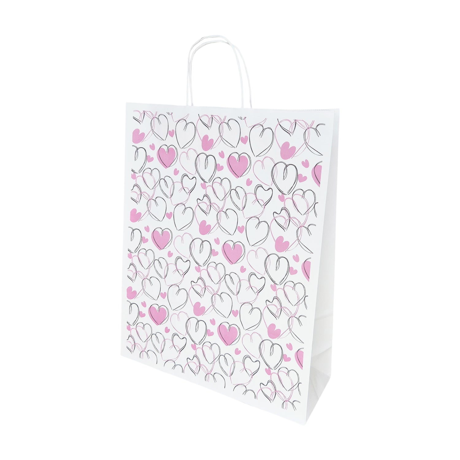 Pungă Hârtie Kraft cu Model 6 Love 32 x 41(H) x 12cm