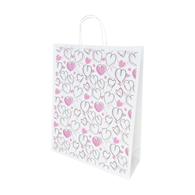 Pungă Hârtie Kraft cu Model 6 Love 32 x 41(H) x 12cm