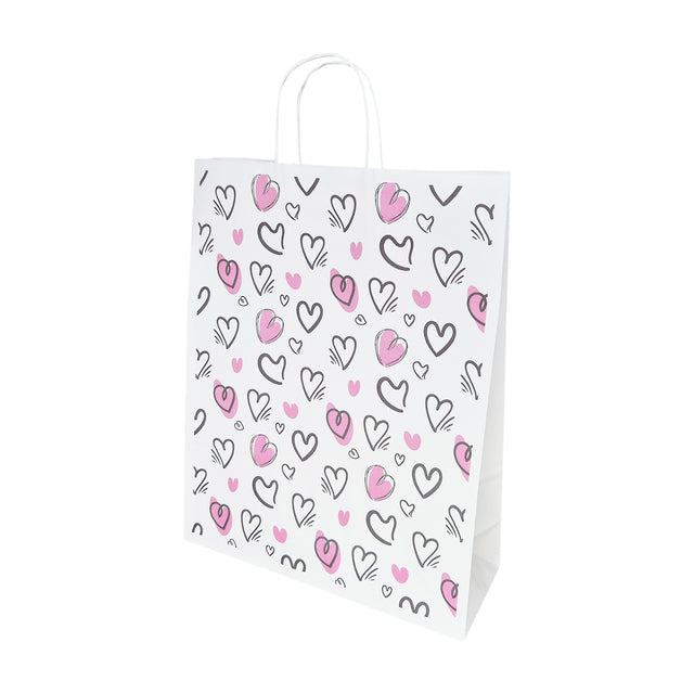 Pungă Hârtie Kraft cu Model 7 Love 32 x 41(H) x 12cm