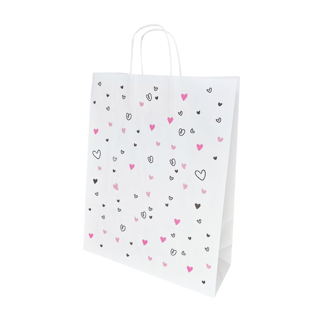 Pungă Hârtie Kraft cu Model 8 Love 32 x 41(H) x 12cm