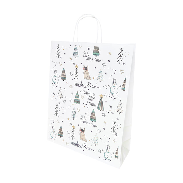 Pungă Hârtie Kraft cu Model 15 Crăciun 32 x 41(H) x 12cm