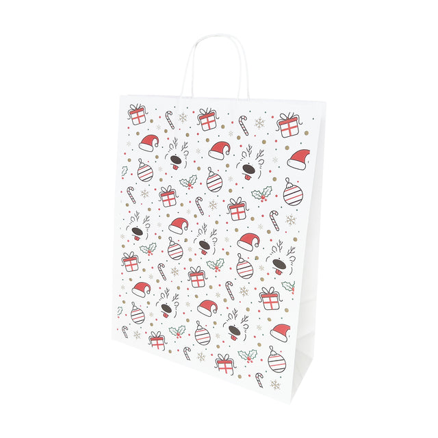 Pungă Hârtie Kraft cu Model 13 Crăciun 32 x 41(H) x 12cm
