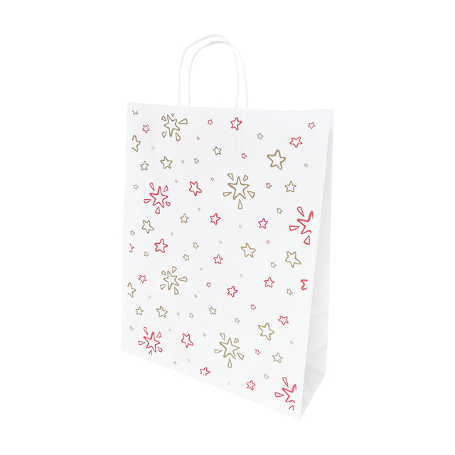 Pungă Hârtie Kraft cu Model 11 Crăciun 32 x 41(H) x 12cm