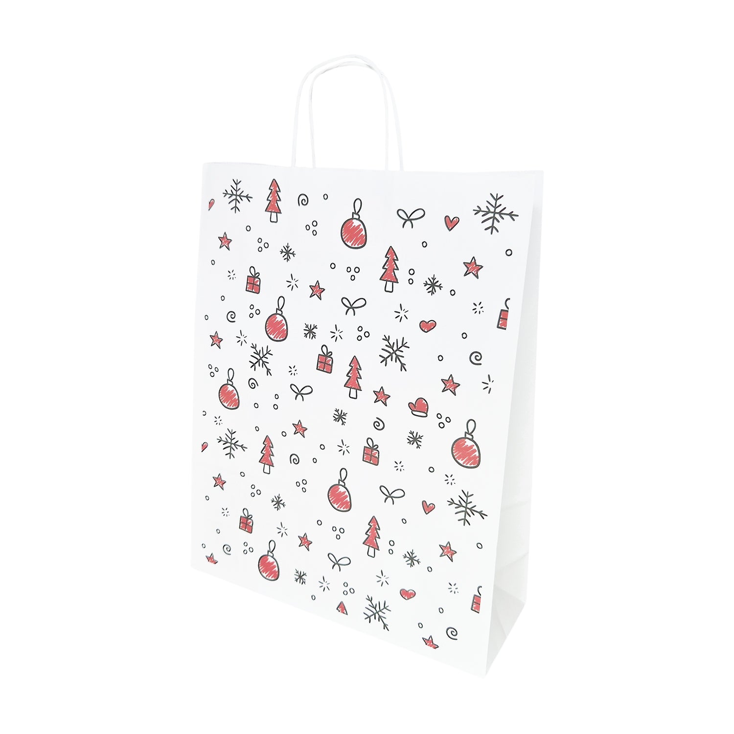 Pungă Hârtie Kraft cu Model 12 Crăciun 32 x 41(H) x 12cm