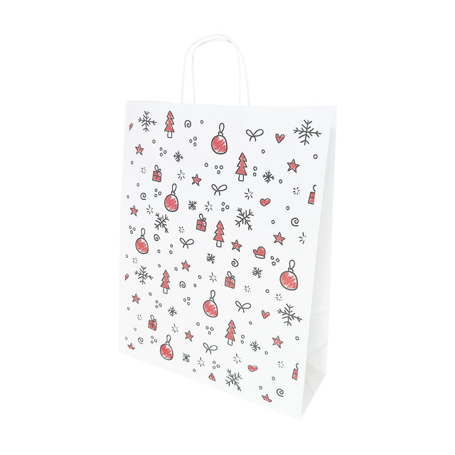 Pungă Hârtie Kraft cu Model 12 Crăciun 32 x 41(H) x 12cm