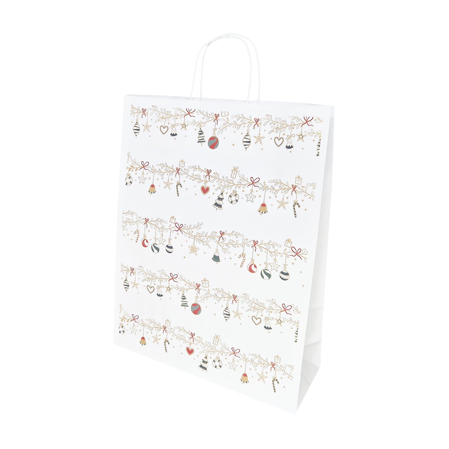 Pungă Hârtie Kraft cu Model 6 Crăciun 32 x 41(H) x 12cm