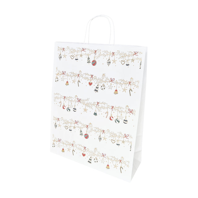 Pungă Hârtie Kraft cu Model 6 Crăciun 32 x 41(H) x 12cm