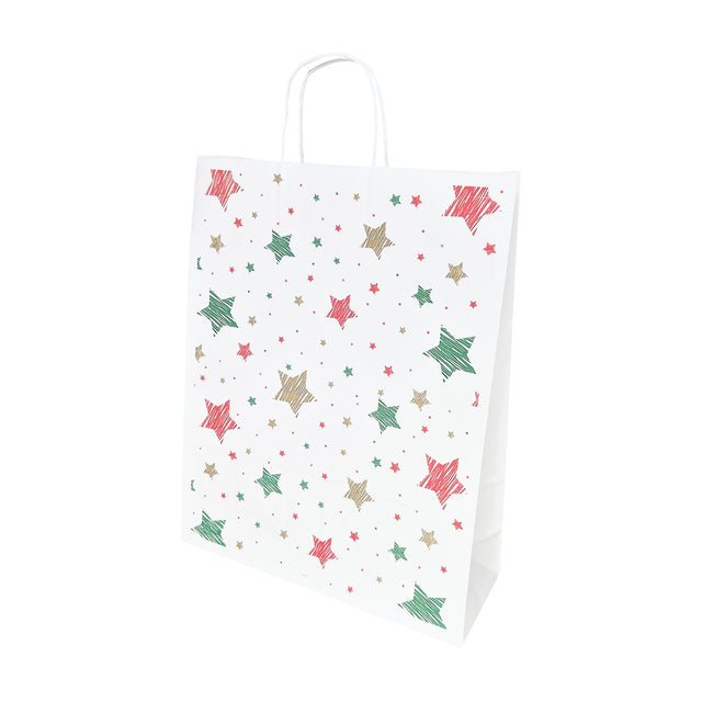 Pungă Hârtie Kraft cu Model 5 Crăciun 32 x 41(H) x 12cm