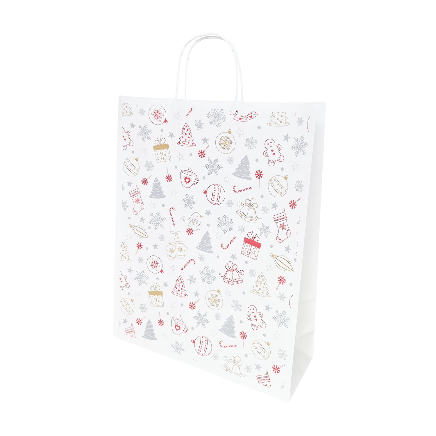 Pungă Hârtie Kraft cu Model 3 Crăciun 32 x 41(H) x 12cm