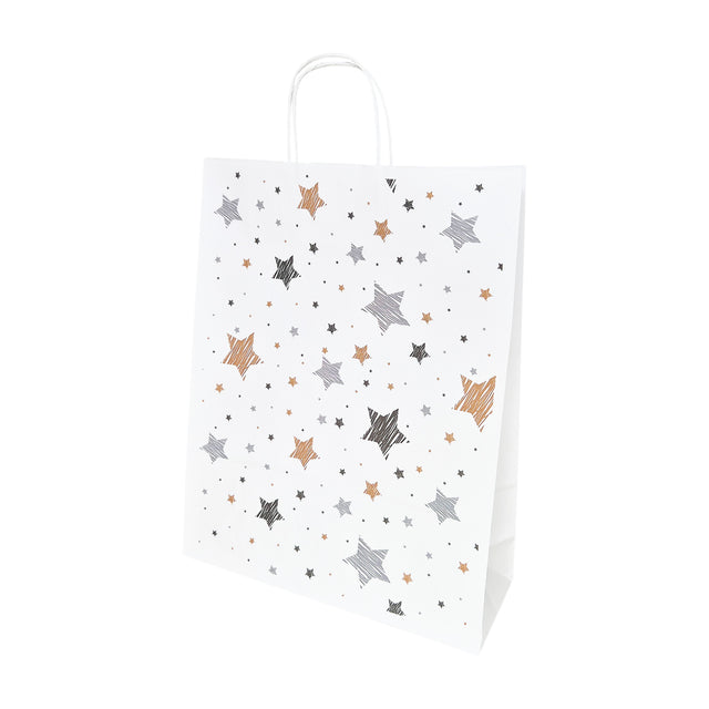 Pungă Hârtie Kraft cu Model 1 Crăciun 32 x 41(H) x 12cm