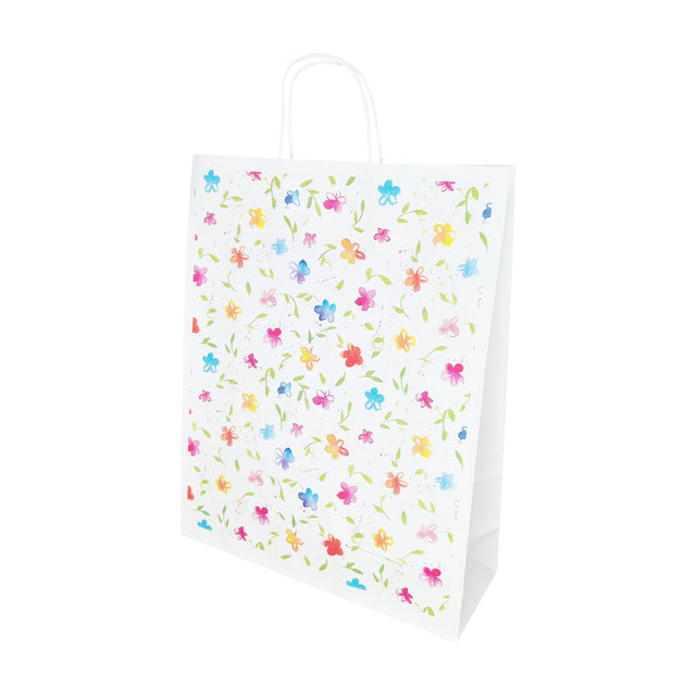 Kraft Paper Bag with Pattern 13 Floral 24 x 31(H) x 10cm