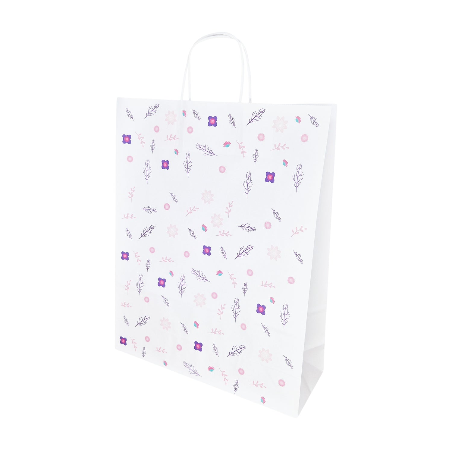 Pungă Hârtie Kraft cu Model 2 Floral 32 x 41(H) x 12cm