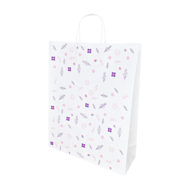 Pungă Hârtie Kraft cu Model 2 Floral 32 x 41(H) x 12cm