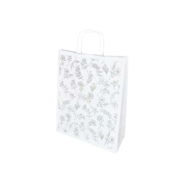 Pungă Hârtie Kraft cu Model 4 Floral 24 x 31(H) x 10cm