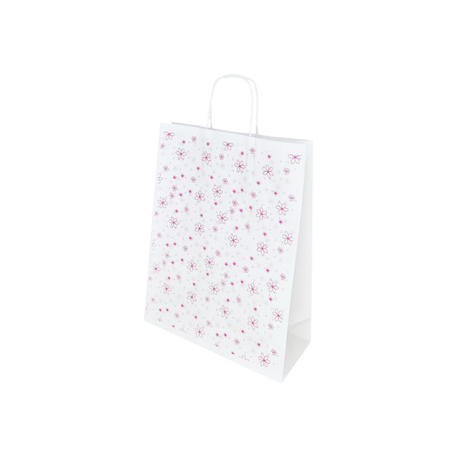 Pungă Hârtie Kraft cu Model 9 Floral 24 x 31(H) x 10cm