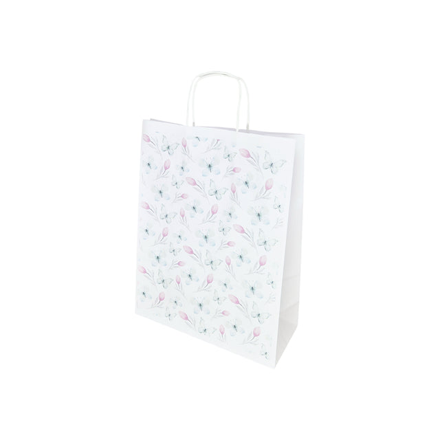 Pungă Hârtie Kraft cu Model 15 Floral 24 x 31(H) x 10cm