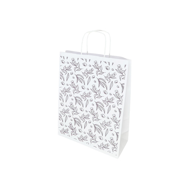 Pungă Hârtie Kraft cu Model 16 Floral 24 x 31(H) x 10cm