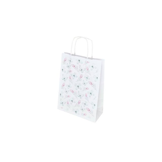 Pungă Hârtie Kraft cu Model 15 Floral 18 x 24(H) x 7cm