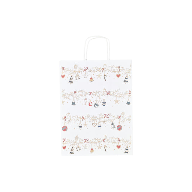 Pungă Hârtie Kraft cu Model 6 Crăciun 24 x 31(H) x 10cm