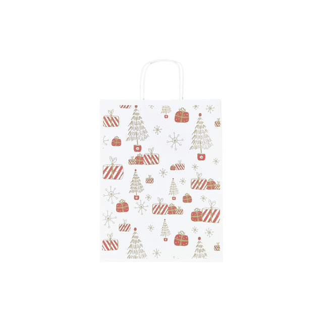 Pungă Hârtie Kraft cu Model 8 Crăciun 24 x 31(H) x 10cm