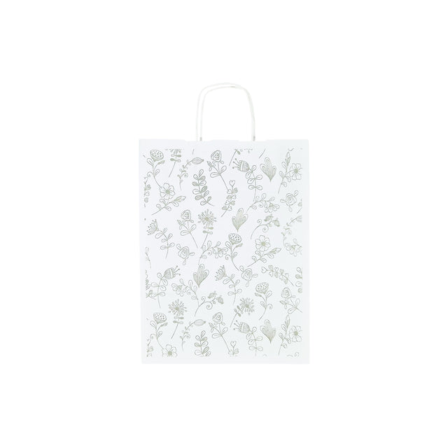 Pungă Hârtie Kraft cu Model 4 Floral 24 x 31(H) x 10cm