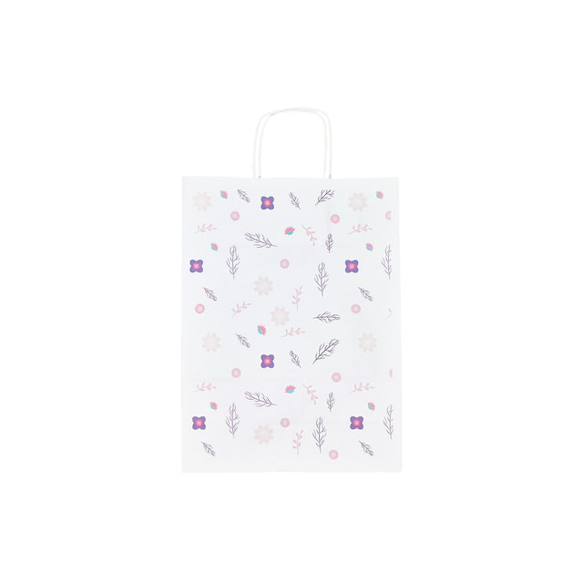 Pungă Hârtie Kraft cu Model 2 Floral 24 x 31(H) x 10cm