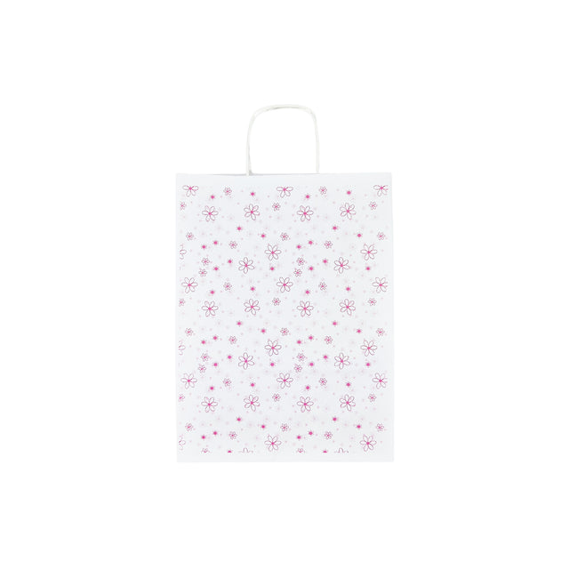 Pungă Hârtie Kraft cu Model 9 Floral 24 x 31(H) x 10cm