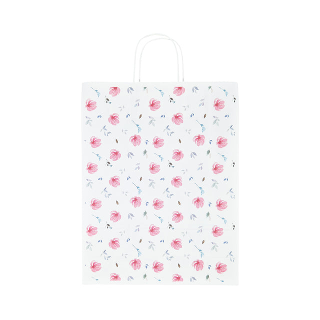 Kraft Paper Bag with Pattern 13 Floral 18 x 24(H) x 7cm