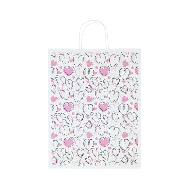 Pungă Hârtie Kraft cu Model 6 Love 32 x 41(H) x 12cm