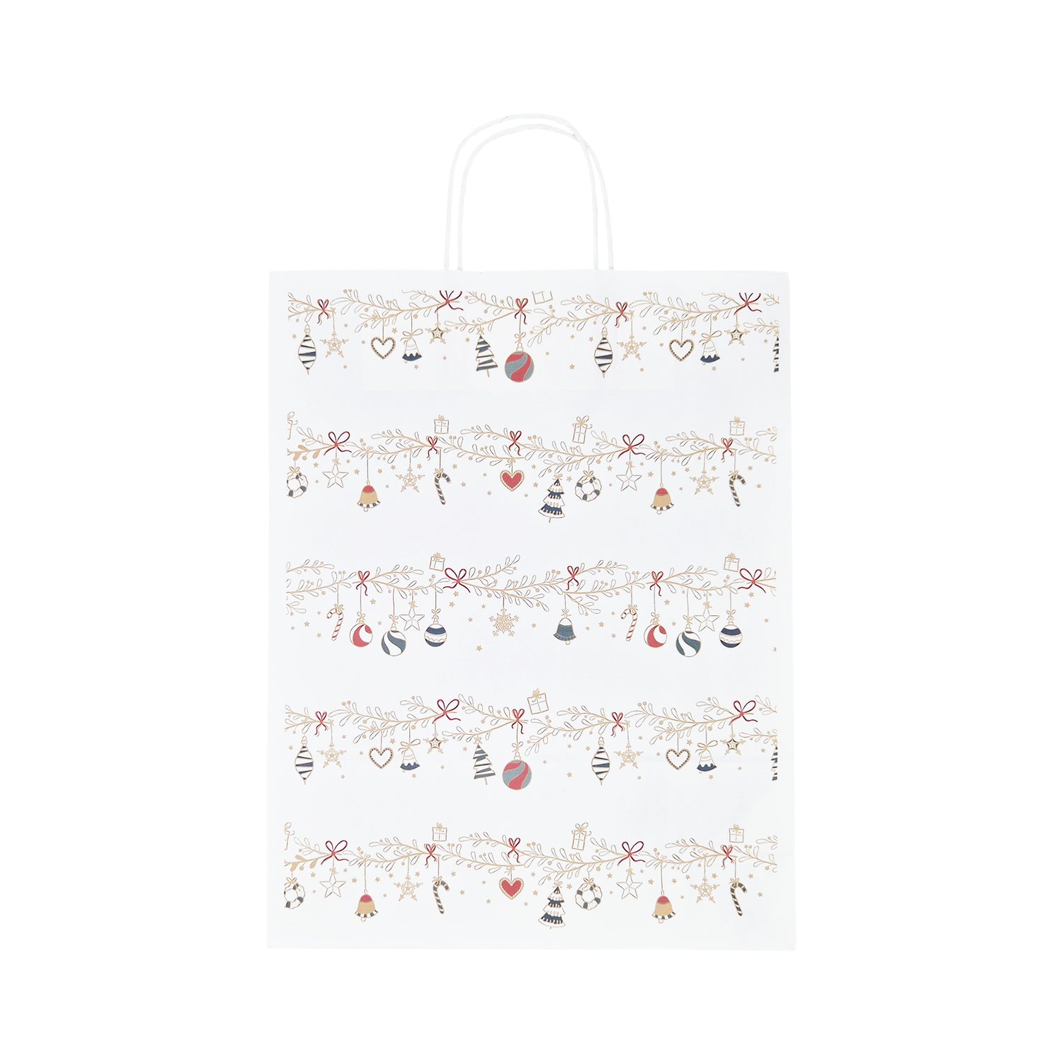 Pungă Hârtie Kraft cu Model 6 Crăciun 32 x 41(H) x 12cm