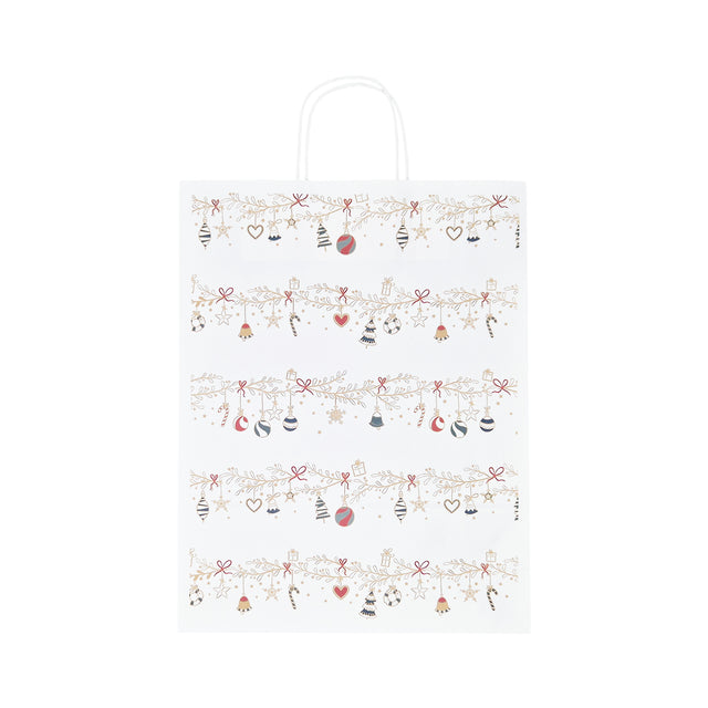 Pungă Hârtie Kraft cu Model 6 Crăciun 32 x 41(H) x 12cm