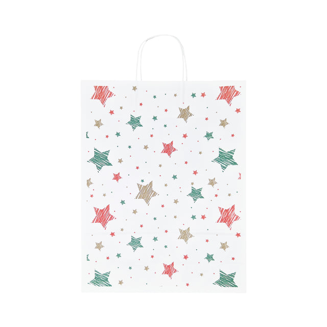 Pungă Hârtie Kraft cu Model 5 Crăciun 32 x 41(H) x 12cm