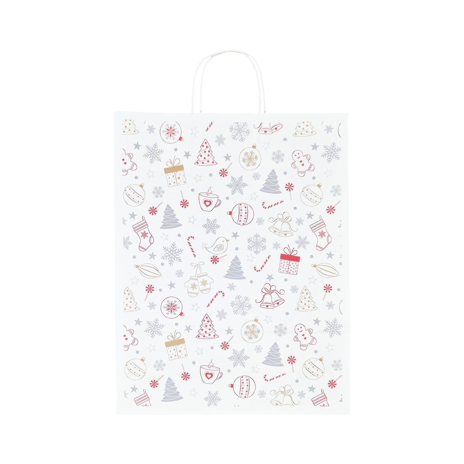 Pungă Hârtie Kraft cu Model 3 Crăciun 32 x 41(H) x 12cm