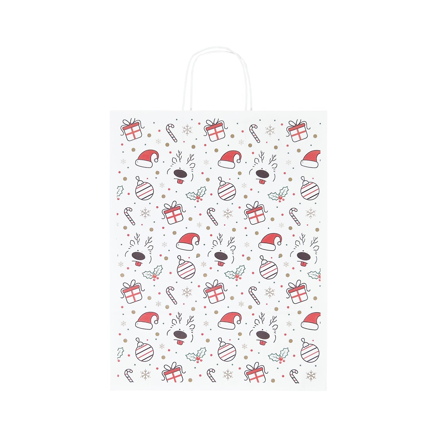 Pungă Hârtie Kraft cu Model 13 Crăciun 32 x 41(H) x 12cm