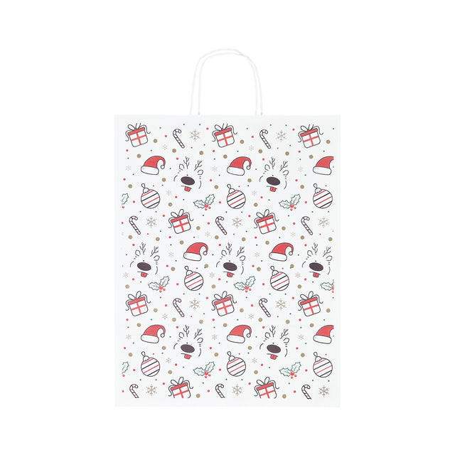 Pungă Hârtie Kraft cu Model 13 Crăciun 32 x 41(H) x 12cm