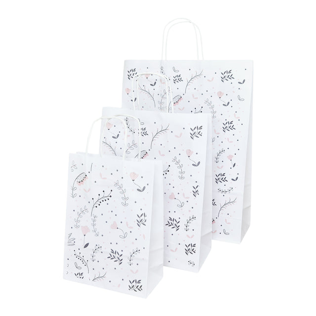 Kraft Paper Bag with Pattern 13 Floral 24 x 31(H) x 10cm