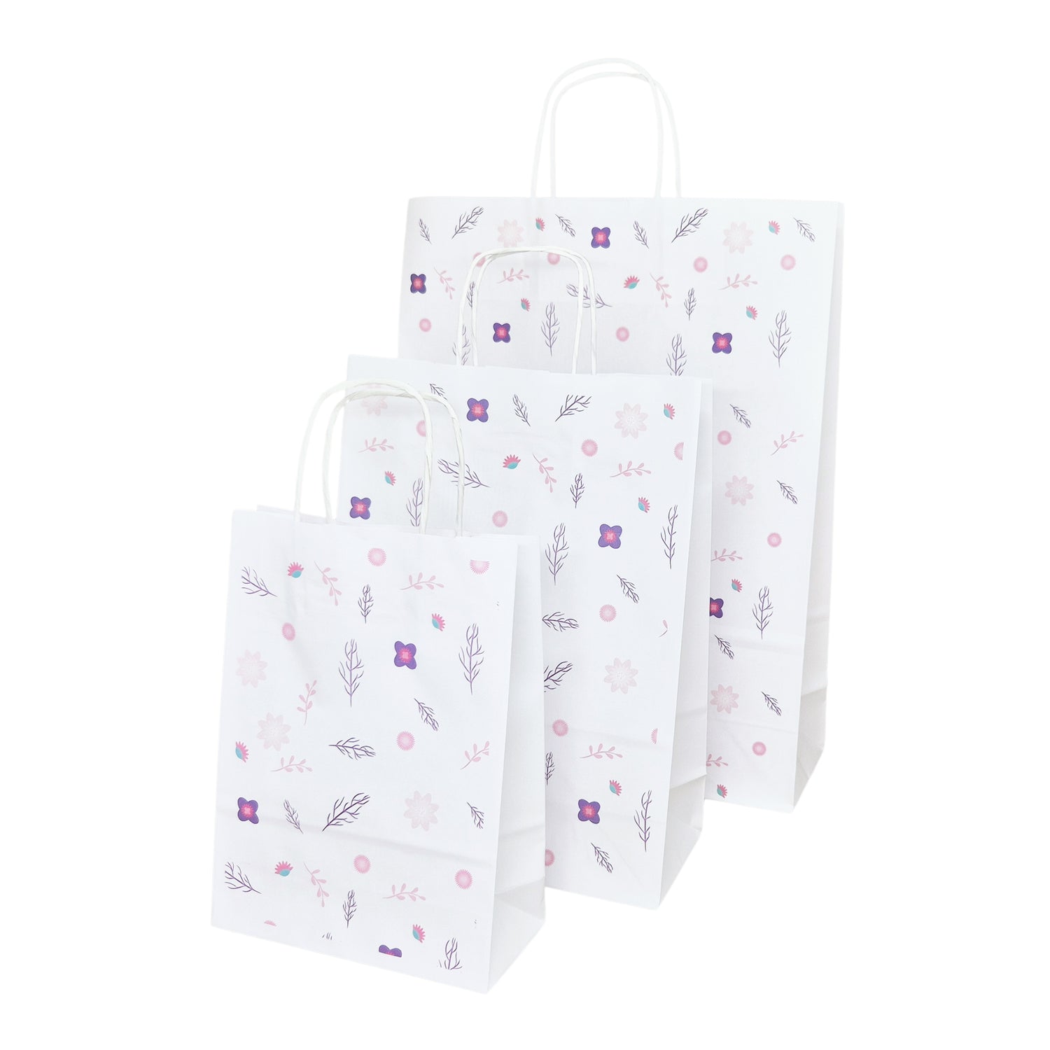 Pungă Hârtie Kraft cu Model 2 Floral 32 x 41(H) x 12cm